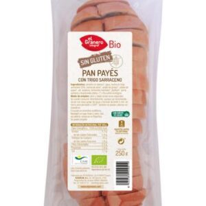 celiacos PAN PAYES CON TRIGO SARRACENO SIN GLUTEN BIO, 250 g
