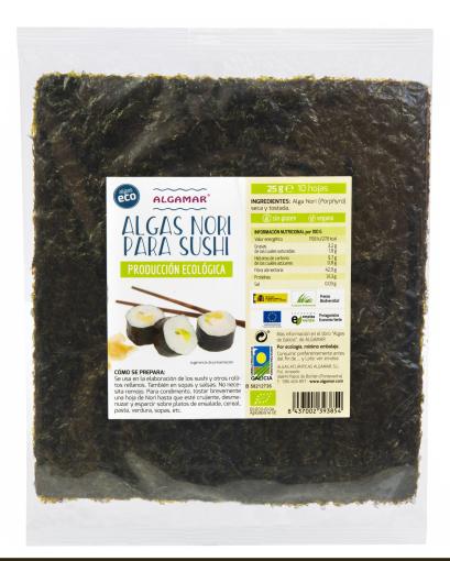 ALGAS NORI PARA SUSHI BIO 25GR.jpg comida macrobiótica ALGAS NORI PARA SUSHI BIO 25GR