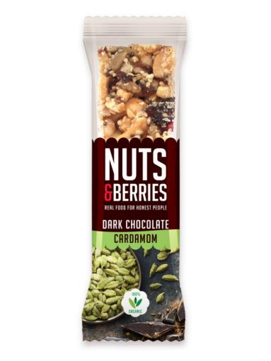 BARRITA CHOCOLATE NEGRO CARDAMOMO NUTSBERRIES 40G.jpg aperitivos y frutos secos BARRITA CHOCOLATE NEGRO-CARDAMOMO NUTS&BERRIES 40G