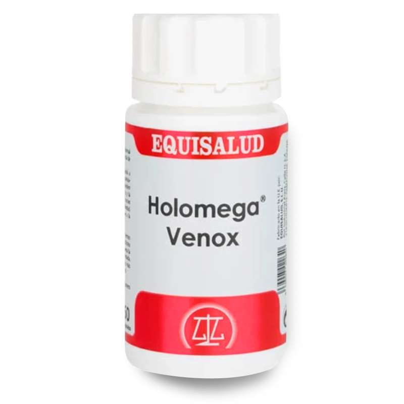 Holomega Venox de 180 capsulas de Equisalud para circulacion venosa periferica y piernas cansadas hemorroides varices ulceras quemaduras y microangiopatia diabetica