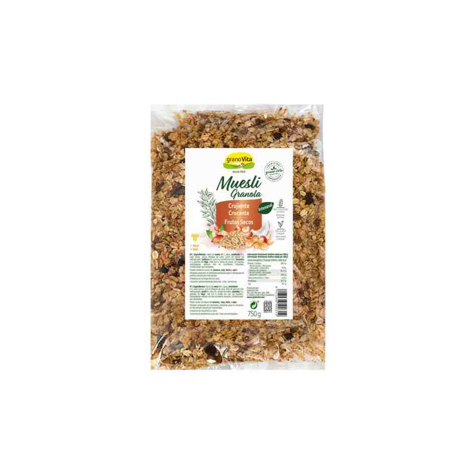 muesli crujiente con frutos secos 750g granovita muesli crujiente con frutos secos 750g granovita