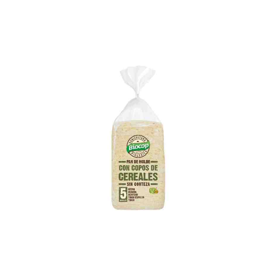 pan molde copos cereales sin corteza bio 300g biocop